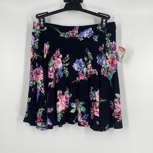 Y2K Deb Mint Floral Mini Skater Skirt